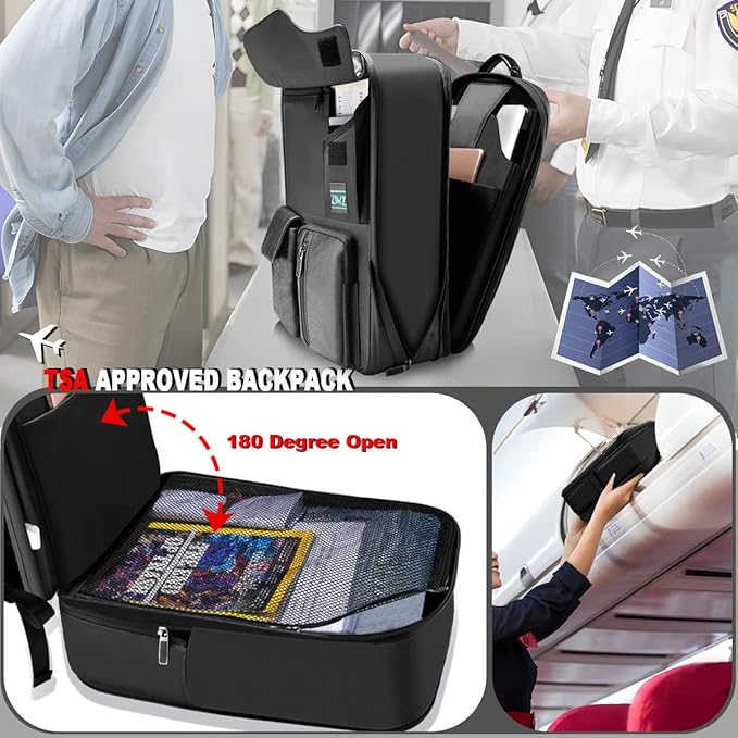 ZINZ Slim & Expandable Laptop Backpack 15.6 Inch, Computer Rucksack Water Resistant Bag, Anti-Theft Travel Daypack for Men and Women-Black