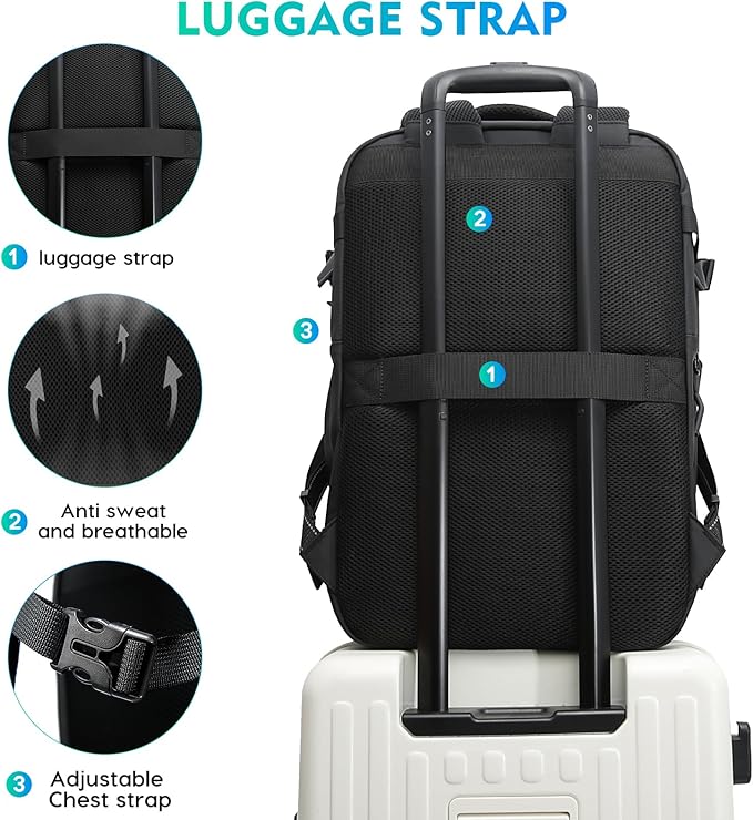 BANGE Travel Backpack with TSA lock version can hold 15.6 inch Laptop suitable Daily Commute and Overnight Flight Approved Anti-theft Bag