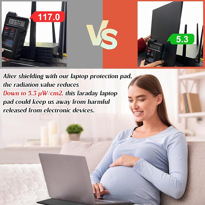 Laptop Pad Protection, Computer Pad Shielding Harmful, Laptop Pad 12”*16”, Heat Block Fits Laptops, Notebooks, Tablets