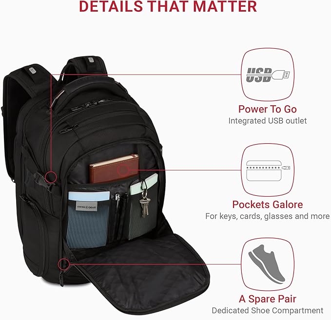 The Travel Tech Elite USB ScanSmart Laptop Backpack