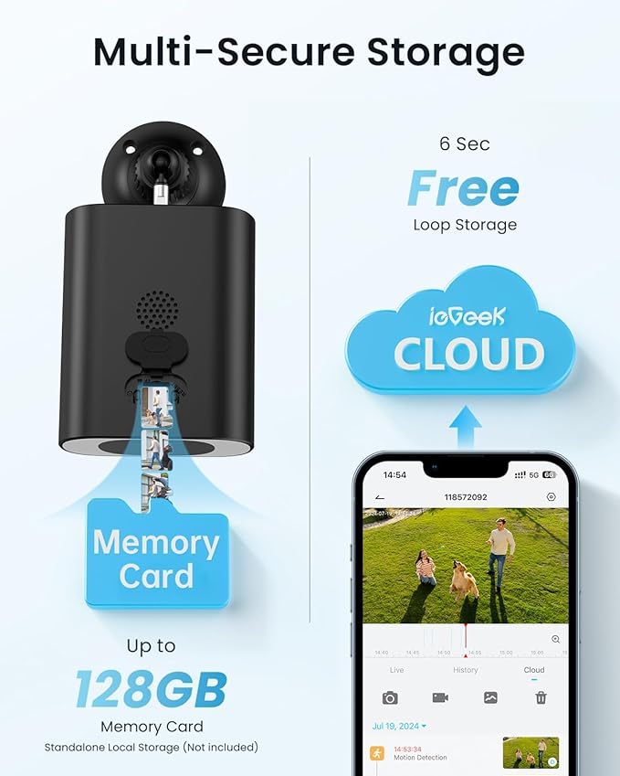 ieGeek S1 2-Pack Solar Security Cameras Wireless Outdoor, 2K 2.4Ghz WiFi Home Surveillance Camera with Embedded Solar Panel, AI Motion Sensor, Smart Alarm, Color Night Vision, Works w/Alexa