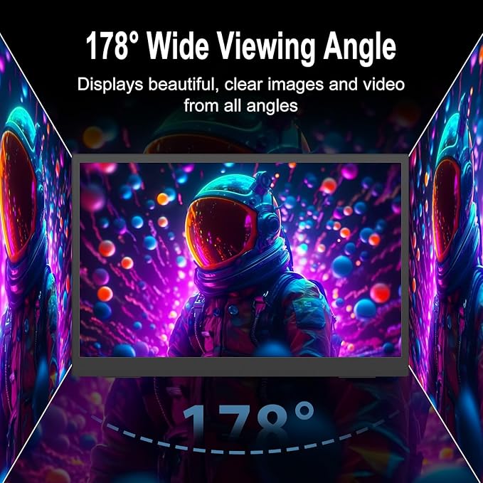 4K Portable Monitor, 15.6 Inch Screen Extender 3840×2160 UHD, 500 Nits 100% sRGB with 45° Adjustable Stand, HDMI & USB-C Computer Display for Travel Monitor Laptop & PC Mac Phone Xbox PS4 Switch