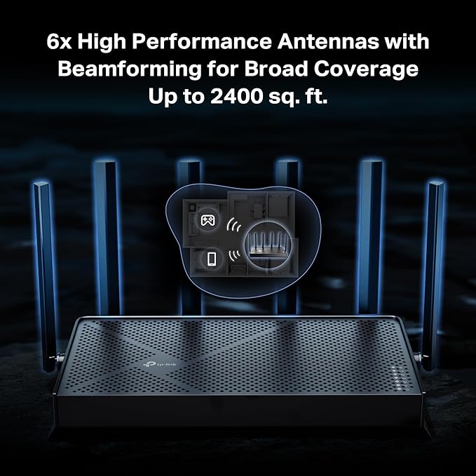 TP-Link Archer BE6500 Dual-Band Wi-Fi 7 Router (Archer BE400) | Dual 2.5 Gbps Ports USB 3.0 | Covers up to 2,400 Sq. ft and 90 Devices | Quad-core CPU| HomeShield, Private IoT, Free Expert Support