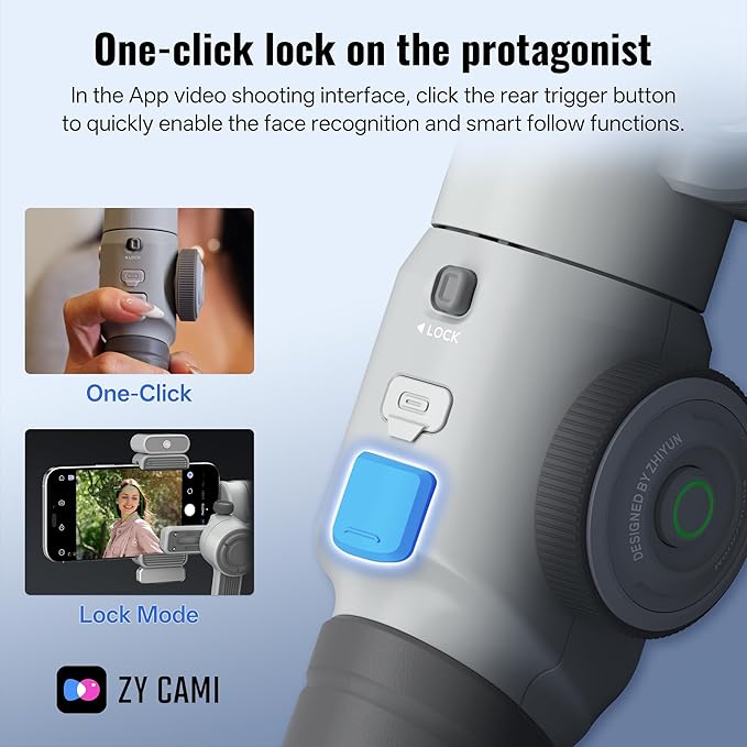 ZHIYUN CINEPEER Smooth 5E Gimbal Stabilizer for iPhone, Android, Built-in Fill Light, Tripod, 3-Axis 300g Payload Phone Gimbal, Gesture Control, Vlogging Stabilizer for YouTube, TikTok