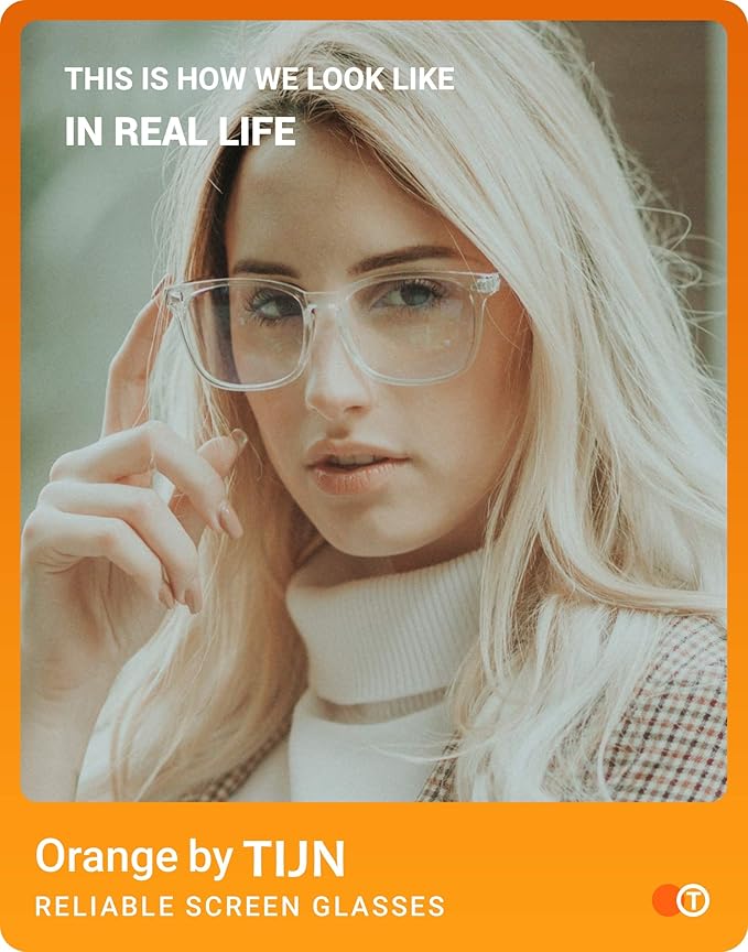 TIJN Gaming Glasses Blue Light Blocking Glasses for Women Men Nerd Eyeglasses Anti Eyestrain Anti UV Glare (Transparent(Gaming Glasses))