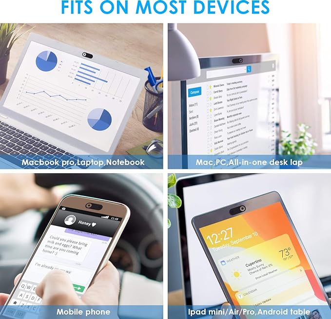 HKDGYHON Webcam Cover Slide, 0.028 Inch Ultra Thin Laptop Camera Cover Blocker, Web Cam Privacy Cover for MacBook iPhone iPad iMac, Protect Your Visual Privacy Security (Multi-Color-6 Pack)