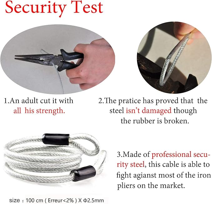 TSA Luggage Locks, Digit Combination Padlockss and Steel Cable Combination Travel Security Lock, Coded Lock for Suitcases,Travel Bag, Suit Case, Gym, Bike Locks (TSA Luggage Locks -2)