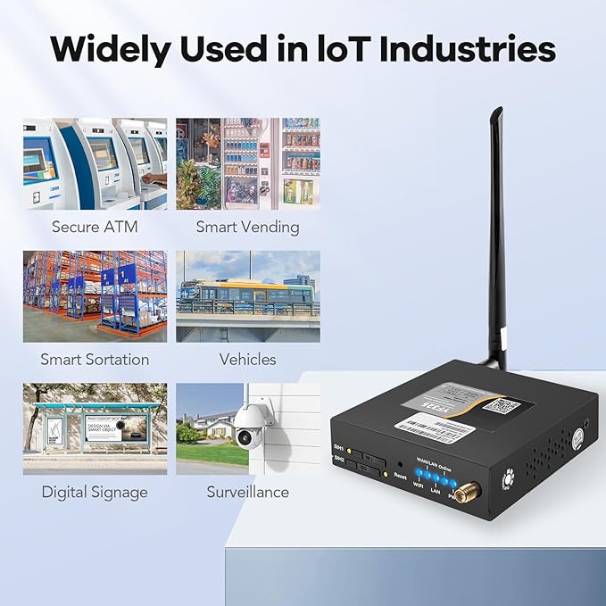 4G VPN Router, Industrial 4G LTE WiFi Router 3G/4G Yeacomm YF325 Wireless Modem Router Unlocked with Dual Sim Card Slot,B2/4/5/12/13/17/66/71 US Full Frequency Band Supported