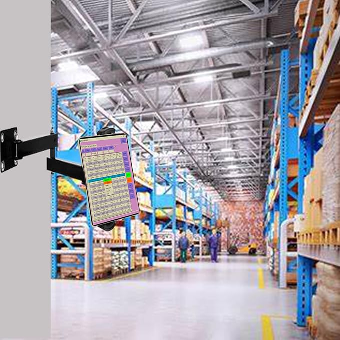 Adjustable Folding Tablet Wall Mount for 4.7~12.9 inch Multi-Angle Phone Tablet Holder(Black)