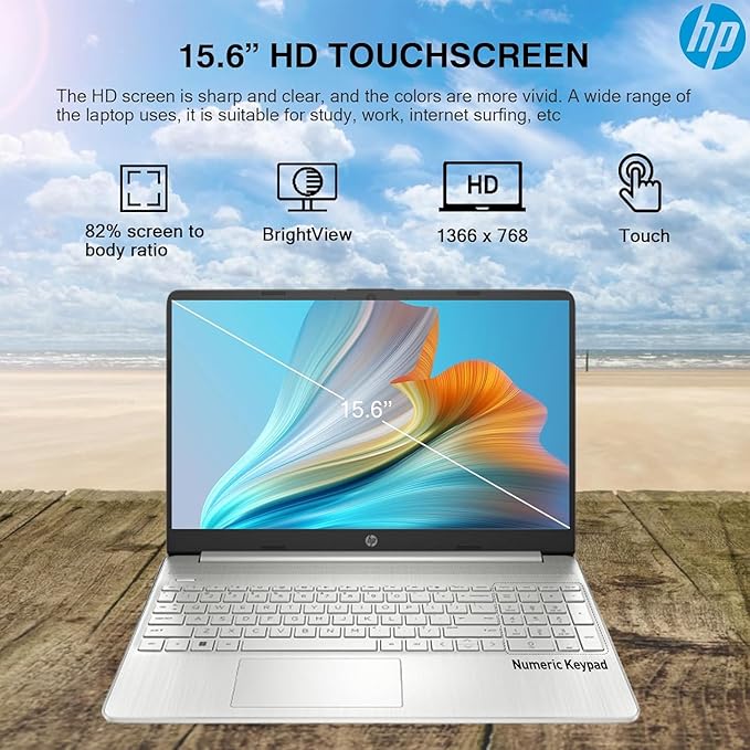 HP Flagship 15.6" HD Touchscreen Laptop Computer, 6-Core Intel i3 Processor, 32GB RAM, 1.5TB Storage (1TB SSD + 500GB Ext), Wi-Fi, Long Battery, HubxcelAccessory, Lifetime Office 2024, Win 11 Pro