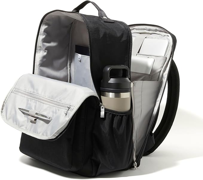 Baggallini Everyday Laptop Backpack - 11x15.5 Lightweight Water-Repellent Nylon Travel Bag w/Padded Laptop Sleeve & RFID