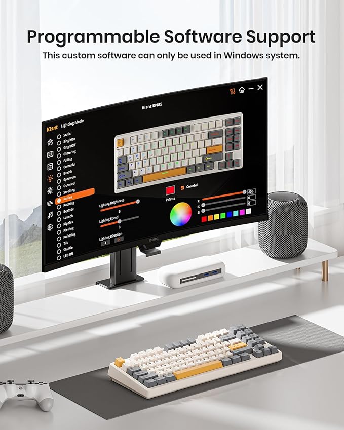 Wireless Mechanical Keyboard,Gasket Mounted with Creamy Sound,Bluetooth/2.4GHz/USB-C,Custom Hot Swappable,RGB Backlit,75% Compact Layout for Gaming/Typing/Win/Mac/PC (Retro Beige,Linear Switch)