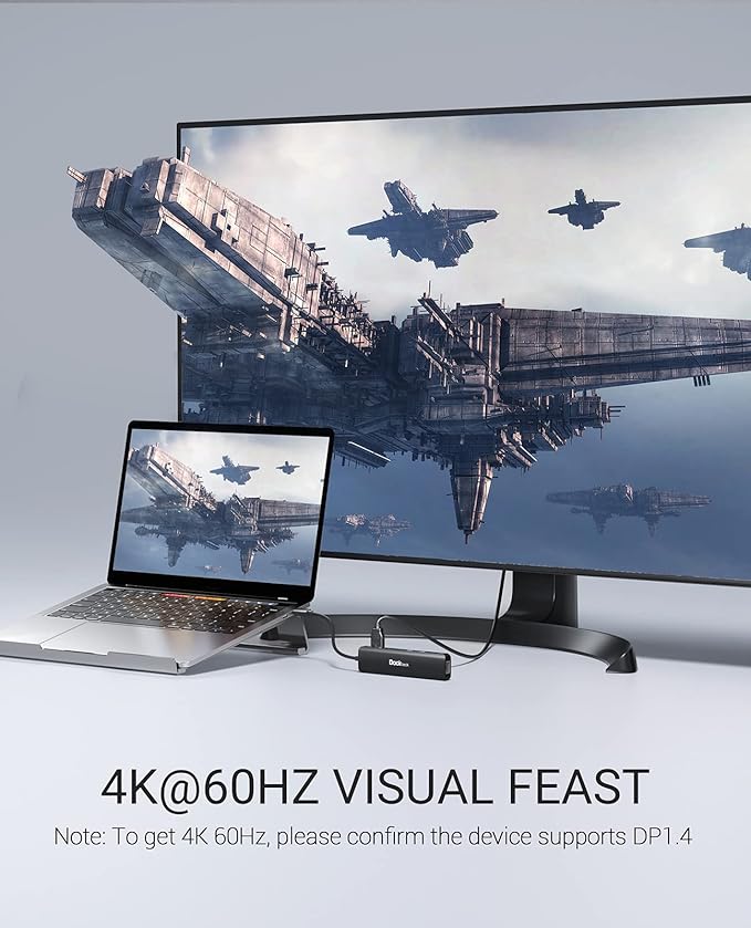 USB C Hub 4K 60Hz, Dockteck 7-in-1 USB C PD Ethernet Hub Dongle with 4K 60Hz HDMI, 1Gbps Ethernet, 100W PD, 2 USB 3.0, SD/Micro SD for MacBook Air/Pro M1 2020, iPad Pro 2021, iPad mini 6 and More