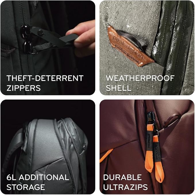 Peak Design Travel Backpack 30L, Eclipse, Expandable 27-33L Design, Rear and Top Access, Weatherproof Shell, Laptop Sleeve, Ideal for Travel or Everyday Carry, Versatile Backpack for Men and Women