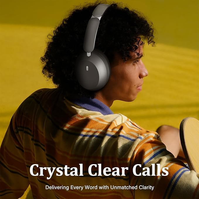 Wentronic Y04 Bluetooth Headphones Active Noise Cancelling Wireless Over Ear Headsets 48 Hours Playtime High Sound Quality Foldable Earphones with Soft Ear Cushion for Travel - Grey