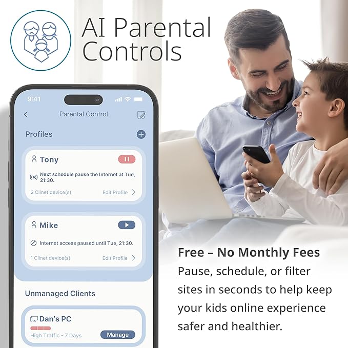 D-Link M60 AX6000 WiFi 6 Mesh Router—Sculpted Décor Ready Design—2.5 Gbps WAN + 4× Gbps LAN—Gaming/Streaming/Internet—Long Range Wireless Self Optimized 360° Coverage—Expandable Mesh—App Control