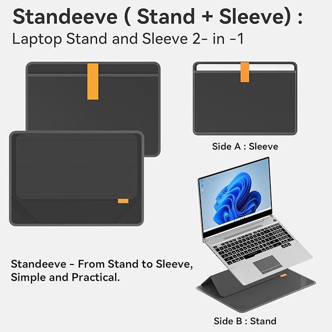 Smatree MobileBase Laptop Shoulder Case with Stand for 15.6 inch MSI WS66 10T/11U, for Prestige 15/Stealth GS66/Delta 15/Summit B15 A11M, for Modern 15/15A/15H(Not fit MSI 16inch) (A485S)