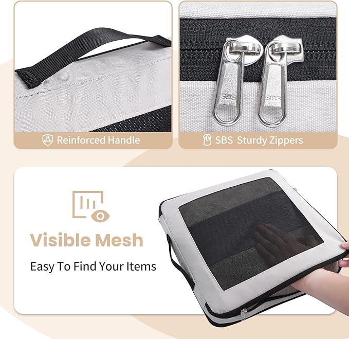 8 Set/6 Set/4 Set Compression Packing Cubes for Travel, Lightweight Vacation Travel Essentials, Travel Accessories for Suitcase Organizer Bags Set, Durable Luggage Organizer