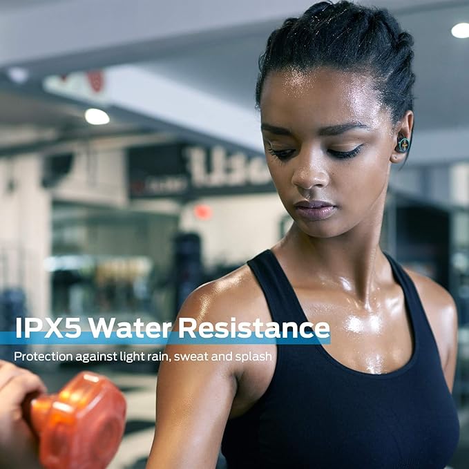 Monster Clarity 101Plus AirLinks Wireless Earbuds, Bluetooth 5.0 in-Ear Headphones with Charging Case, Stereo Earphones Deep Bass Sound, Built-in Mic, Clear Call, Water Resistant Design for Sports.