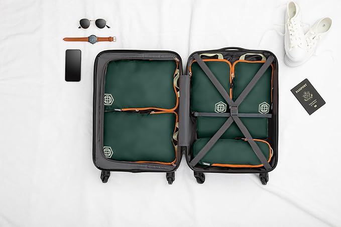 Compression Packing Cubes Set for Travel - Lightweight, Durable Clothes Organizer for Carry-On Luggage and Suitcases by TRIPPED Travel Gear