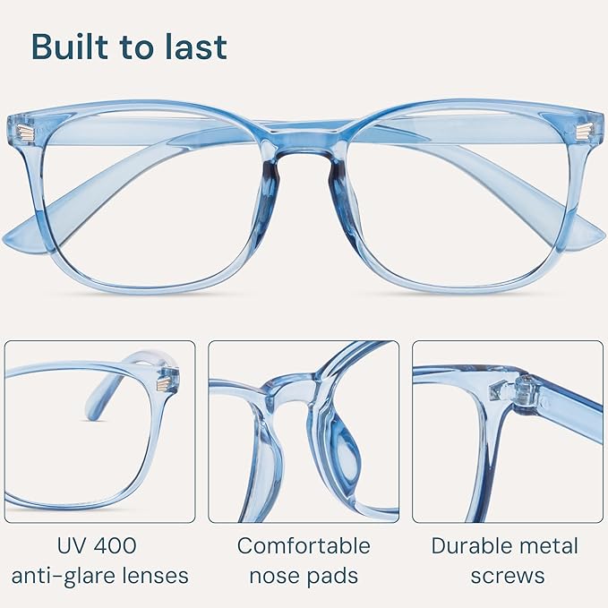 Gaoye Blue Light Glasses for Computer & Gaming - Anti UV Ray Lenses, Scratch-Resistant & Comfort Fit