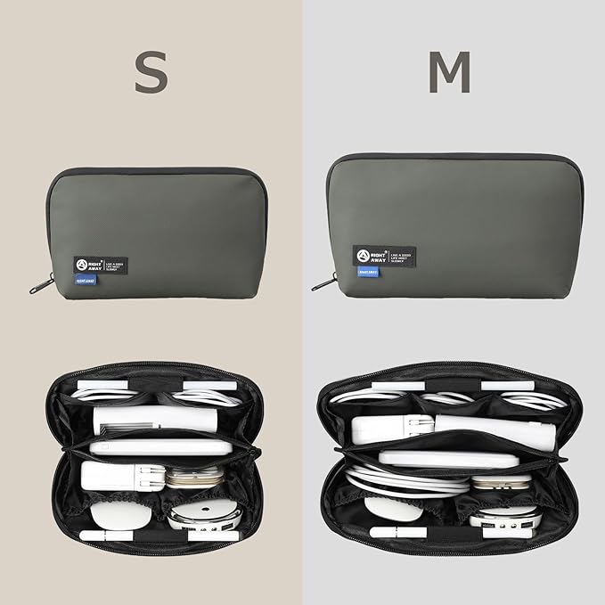 RIGHT AWAY Electronic Organizer,Waterproof Travel Accessories Storage, Tech Pouch for Cord, Power bank, Airpods, Daily Items