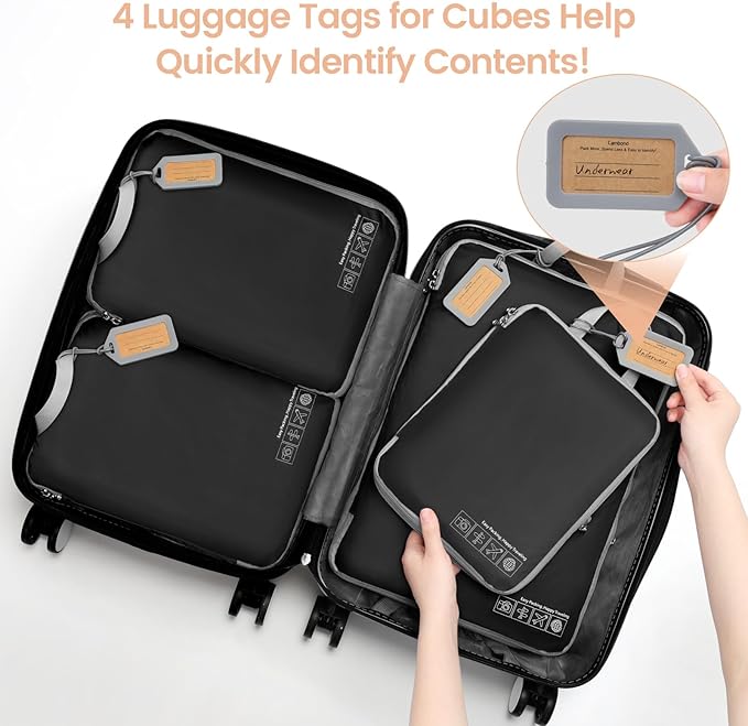 Cambond Compression Packing Cubes for Travel Women - Travel Bags Luggage Organizers Travel Essentials Compression Cubes for Travel Carry on Suitcases Organizer