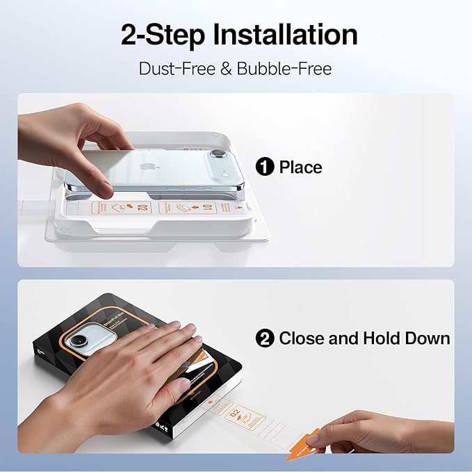 SMARTDEVIL 2 Pack Screen Protector for iPhone Air, Bubble-and-Dust-Free Box, HD Tempered Glass, Military Grade Shatterproof & Ultra Durable, Easy Installation