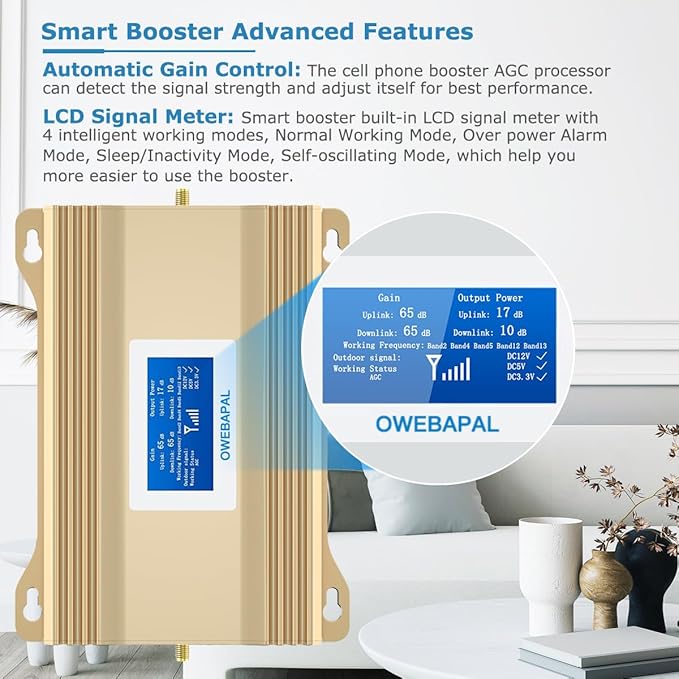 Verizon Cell Phone Signal Booster T Mobile ATT Cell Phone Booster Extender 5G 4G LTE Band 13,12,17,5,4, 2 Verizon T Mobile AT&T Signal Booster Cellular Booster Repeater for Home 5000sq.ft.