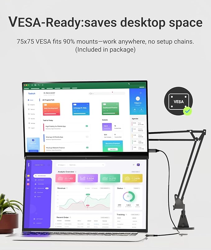 Portable Monitor, 15.6inch FHD 1080P Travel Monitor, Ultra-Thin, USB-C Plug&Play, Built-in Speakers, Portable Screen for Laptop, Mac, Switch/PS5, Travel&Office Assistant