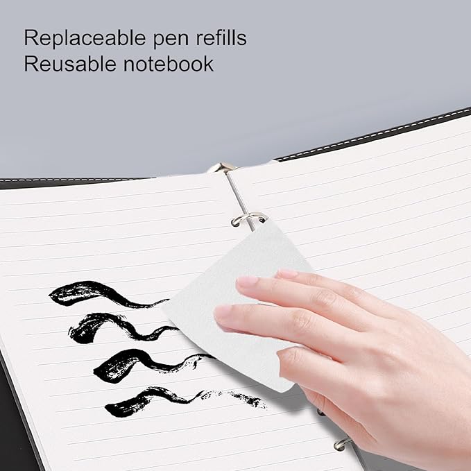 ASHATA Digital Smart Pen Notebook Set, Real Time Sync for Digitizing, Erasable Reusable Electronic Writing Pad App Connected, 64 Pages, for Work Notes Business Meetings