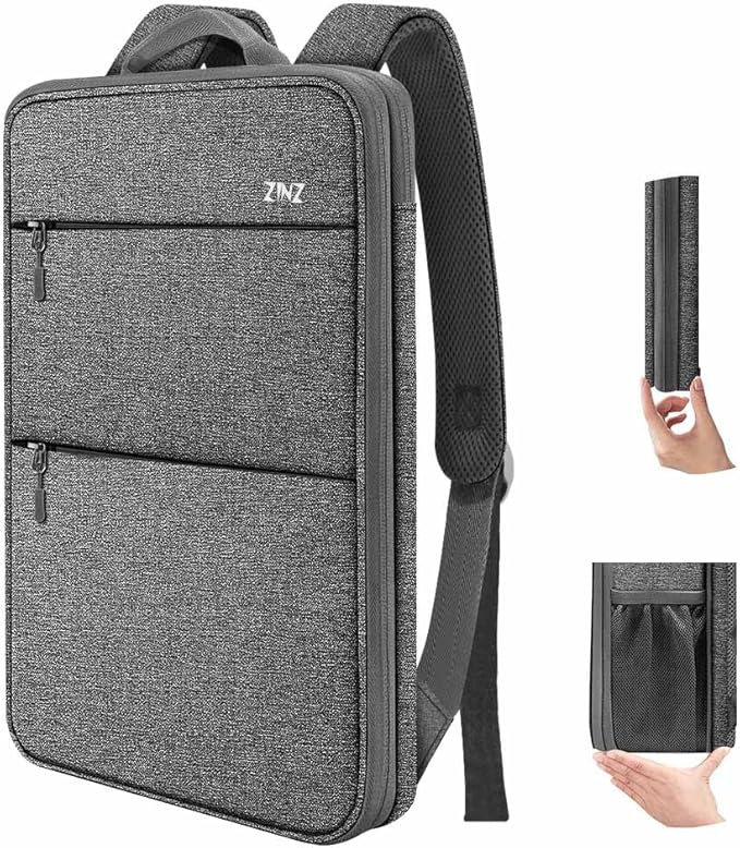 ZINZ Slim & Expandable Laptop Backpack 15 15.6 16 Inch Sleeve with USB Port, Spill-Resistant Notebooks Bag Case for Most 14-16 Inch MacBooks Surface-Books Dell HP Lenovo Asus Computers,D01G01