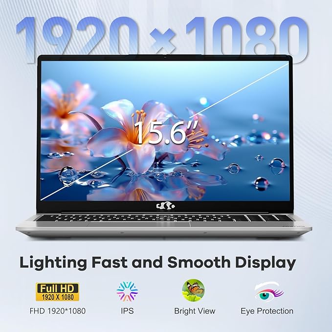 NIMO 15.6" IPS FHD-Gaming-Laptop, 6 Cores AMD Ryzen 5 6600H 64GB DDR5 RAM 1TB SSD (Beat i7-1165G7 up to 4.5GHz) 660M 6nm GPU-Computer with 100W Type-C Backlit Keyboard, Fingerprint
