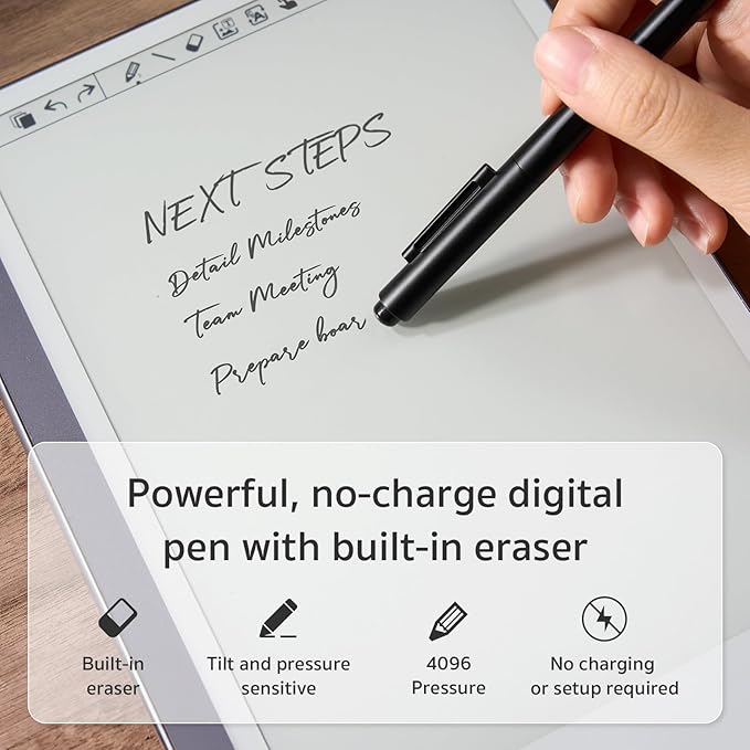 Android E-Ink ePaper Tablet, Paperwhite eBook Reader Digital Notebook for Note Taking, Drawing Paper White Graphics Notepad with Stylus and Case, Cloud Sync and Screen Casting - Model Mini 9.7" Silver