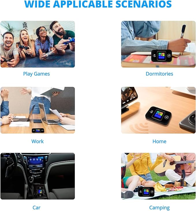 4G LTE Mobile Hotspot, 150Mbps Wi-Fi Hotspot Device with SIM Card Slot, Portable Wi-Fi Router Connects Up to 10 Devices, Support B1/3/7/8/20/38/40/41, Secure Network Anywhere