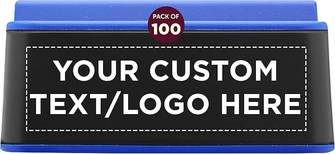 DISCOUNT PROMOS Custom Light Up Logo Phone Stands Set of 100, Personalized Bulk Pack - Essential Smartphone Accessory, Perfect for Office and Home - Blue