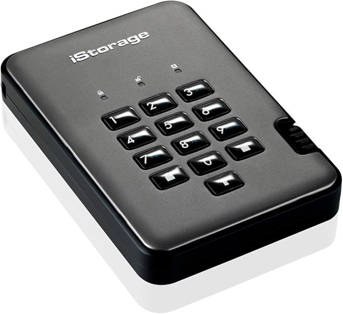 iStorage diskAshur PRO2 SSD 16TB |Secure Solid State Drive | FIPS Level 3 certified | Password protected | Dust/Water-Resistant | Hardware encryption