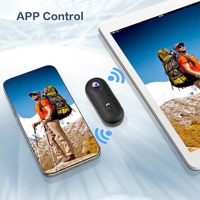 Li&Lu 4K Thumb Action Camera, Sports & Action Video Cameras Portable for Cycling, Motorcycle (with 64G-Card, Black)