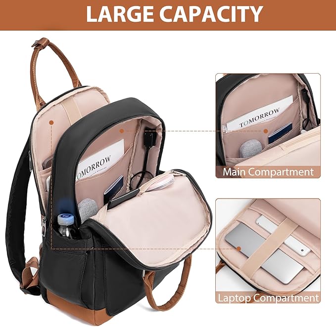 LONG VACATION Carry On Luggage Sets 3 Piece 20 Inch Suitcase Set, ABS+PC Hardshell Lightweight Travel Luggage with Spinner Wheels & YKK Zipper TSA Lock (20 INCH (BP/TB), BLACK-BROWN)