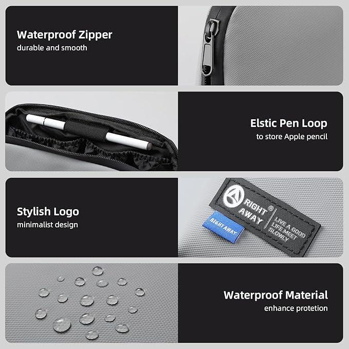 RIGHT AWAY Electronic Organizer,Waterproof Travel Accessories Storage, Tech Pouch for Cord, Power bank, Airpods, Daily Items