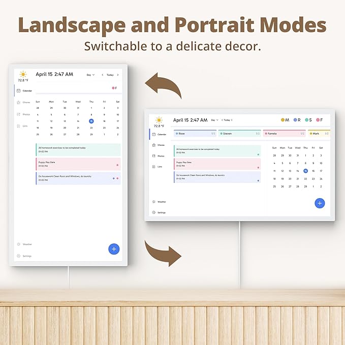 Dragon Touch 27 inch Digital Calendar Chore Chart – Interactive Touchscreen, Smart Family Planner, Hearth Display Desk Digital Calendar Seamless Scheduling