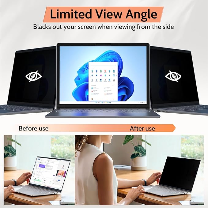 Mamol Magnetic Privacy Screen for 12.4 inch Microsoft Surface Laptop Go 3/2/1 Removable Anti Spy Glare Blue Light Filter, Surface Laptop Privacy Screen Protector 12.4 in
