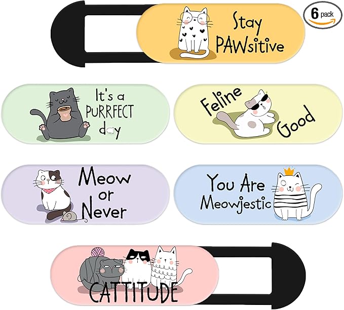 MESMOS Webcam Cover Slide, Cat Lovers Gifts for Women, Cat Lover Themed Thing, Mom Gifts for Women, Laptop Camera Cover Slide Cute (Large)