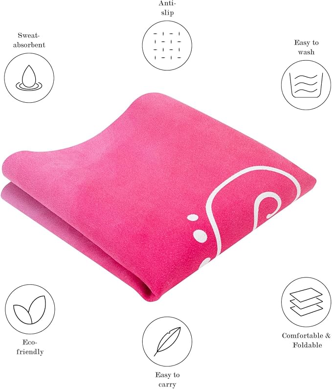 Travel Yoga Mat, Non-slip Foldable Travel Fitness Mat With Carry Bag for Yoga, Exercise, Pilates, 1.5mm Thick Lightweight Exercise Yoga Mat for Women