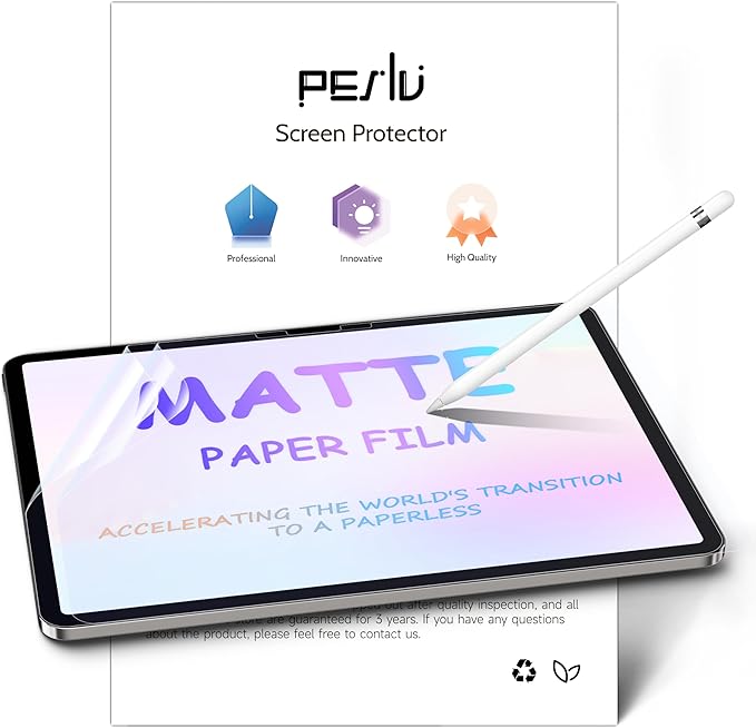 2 Pack Like Paper Screen Protector for iPad Air 13 Inch 2024/2025 (M2/M3, 6th/7th Gen), Matte Anti Glare PET Film/Blue Light Filter Eye Protection Cover/Drawing & Writing Feel Like on Paper