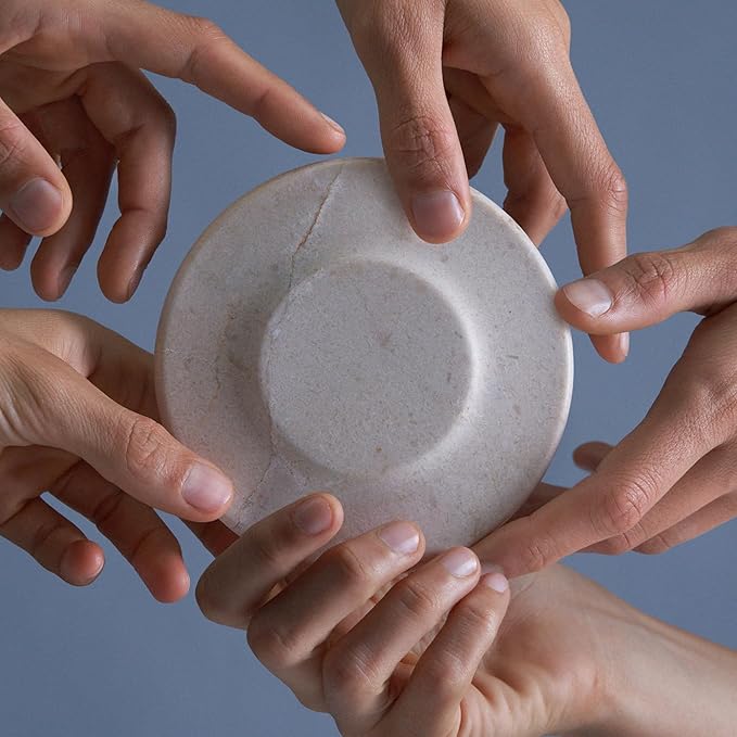 Einova Classic Stone – Marble Wireless Charging Pad Designed in Italy, Integrated 6 ft USB-C Cable, Smartphones, Wireless Earbuds, Smartwatches – White Carrara Marble