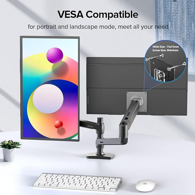 EVICIV 4K Portable Monitor, 18.4 inch 3840x2160 UHD with VESA & Stand 180° Adjustable, 100% sRGB HDR FreeSync Ultra-Slim & Lightweight IPS, Travel Second Monitor for Laptop Computer