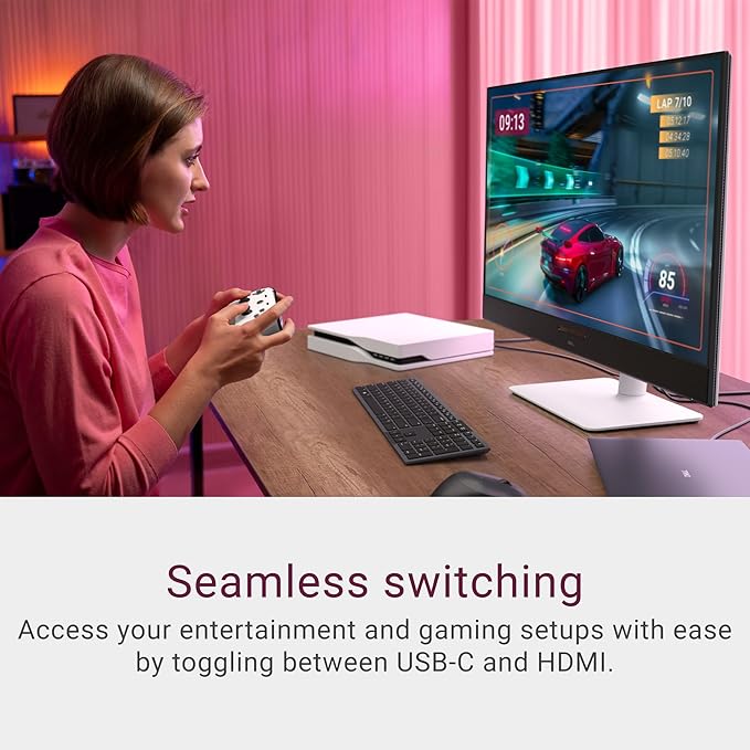 Dell 32 Plus 4K QD-OLED Monitor S3225QC - 31.6-inch (3840 x 2160) 120Hz 0.03ms Display, AI-Enhanced 3D Spatial Audio, Height/Tilt/Swivel/Slant Adjustment - Ash White