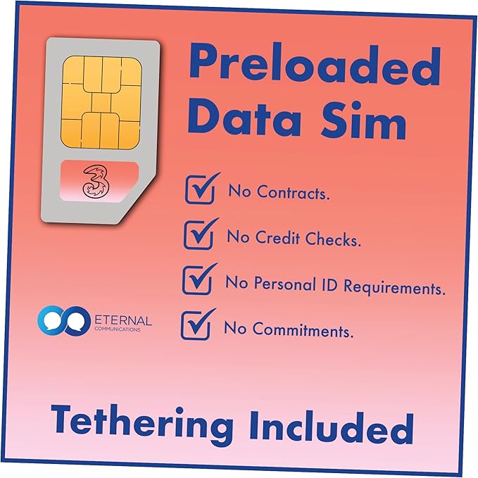 Prepaid Travel Sim Card with 12GB of 5G Data for use in 70+ Countries Worldwide + Unlimited Calls & SMS in EU + Tethering + 75GB Bonus Data in UK (Valid 30 Days)