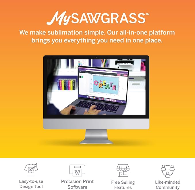 Sawgrass SG500 Sublimation Printer Bundle | Includes Professional Dye-Sublimation Printer with 31mL SubliJet UHD Inks & TruePix Sublimation Paper | Wi-Fi Connectivity | Create Custom Designs